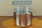 Tramontina 8QT 7.6L Stock Pot W/ Glass Lid Tri-clad 18/10 Stainless Steel Brazil. Fixed Price $129.99.
