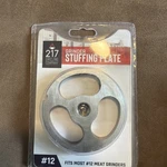 #22 Stainless Steel Stuffing Plate "217 Grilling Company" For Meat Grinders. Fixed Price $9.00.