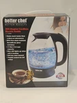 Better Chef 1.7 Liter Glass 360 Degree Cordless Led Electric Kettle Nib. Fixed Price $30.00.