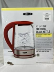 Bella 1.7 Liter Glass Electric Kettle Boil Cups Of Water 6-7 Min. Red New. Fixed Price $21.87.