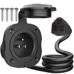 15 Amp 125V Ac Power Inlet Port Plug With Integrated 18" Extension Cord, Flanged. Fixed Price $37.99.