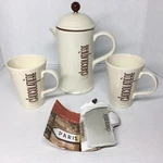 Stoneware "la Chocolatiere" Hot Chocolate Frother Pot With 2 Mugs. Fixed Price $20.24.
