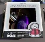 Purple Kitchenworks Whistling Tea Kettle Stainless Steel 2.5 Quarts Nib. Fixed Price $23.89.