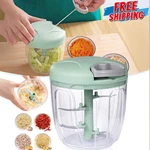 900ML Vegetable Chopper Manual Food Processor Hand Pull String Big Garlic Mincer. Fixed Price $18.99.