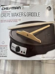 Chefman Electric Crepe Maker & Griddle Precise Temperature Control Skillet Black. Fixed Price $15.00.