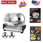 200W Electric Meat Slicer With Stainless Steel Blades - Perfect For Home Chefs. Fixed Price $263.99.