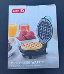 Dash Mini Maker Waffle 4" Non-stick 350W Aqua New Open Box. Fixed Price $10.00.