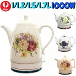 Flower Electric Ceramic Kettle Retro Porcelain Teapot Water Boiler Jug Maker. Fixed Price $92.08.