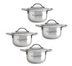 Berghoff Set 4 Stainless Steel Covered Mini Pots. Fixed Price $49.00.