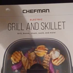 Chefman RJ05-SQ-BLACK Indoor Electric Grill & Skillet 4.2 Qt 1200W. Fixed Price $39.49.