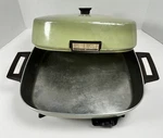 Vintage General Electric Skillet Stainless Steel Interior Green Avocado Color. Fixed Price $39.00.