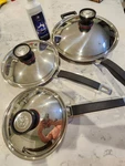 Royal Prestige 6 Piece Gourmet Skillet Set Waterless Greaseless Cooking System. Fixed Price $700.00.