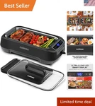 Led Smart Display Electric Grill & Griddle Combo Removable Smokeless. Fixed Price $186.74.