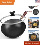 10 Inch Carbon Steel Wok For Electric, Induction And Gas Stoves Lid User .... Fixed Price $44.79.