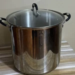 Tramontina 22 Qt Triply Base Professional Stainless Steel Stock Pot With Lid. Fixed Price $69.00.