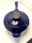 Range Kleen Cast Iron Enamel Coated Cobalt Blue Pot With Lid. Fixed Price $29.99.