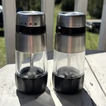 Oxo Good Grips Stainless Steel Accent Mess-free Salt & Pepper Grinder Set. Fixed Price $27.75.