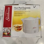 Sunbeam White Elecrtic Hot Pot Express Adjustable 32 Ounces Quick Heating. Fixed Price $19.99.
