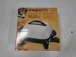 New Presto 11" Inch Electric Skillet Black And White 06620, Nonstick Surface. Fixed Price $29.00.