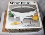 West Bend 72072 White Oval Electric Skillet With Non Stick Frying Pan Glass Lid. Fixed Price $84.95.