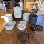 Vintage Norelco Hot Stuff Food Beverage Coffee Travel TC-22 Kit With Mugs. Fixed Price $15.00.