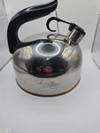 Vintage Whistling Tea Kettle Paul Revere Ware Copper Bottom CU13 J. Fixed Price $21.87.