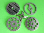 #5 (5) Pc Combo Set Meat Grinder Grinding Plate Disc Knife Blade Sausage Stuffer. Fixed Price $32.60.