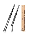 Pcs Kitchen Fine Tongs, 12'' Stainless Steel Food Tweezers Set, Pro.... Fixed Price $16.39.