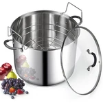 Cook Home Water Bath Canner With Jar Rack & Glass Lid, Professional Stainless. Fixed Price $105.43.