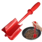 Auvotuis Meat Masher, 5 Curve Blade Hamburger Chopper, Heat 11 In, Red. Fixed Price $12.57.