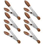 Honeydak 6 Pcs Walnut Wooden Kitchen Tongs 7 Inches, Dark Brown. Fixed Price $47.14.