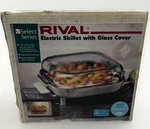 Vintage Rival Electric Skillet 10.5" With Glass Cover Gray Model 5102 Made Usa. Fixed Price $40.00.