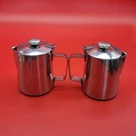 2 Creamer Pitcher Tea Pot Server Stainless Steel Hot Water Serving Kitchen Wear. Fixed Price $19.95.