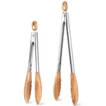 2 Pcs Olive Wooden Kitchen Tongs For Cooking Utensil Set Salad W.... Fixed Price $34.61.
