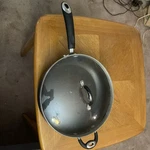 12" Bialetti Italian 5.5 Qt Non Stick Frying Pan Skillet Glass Lid Cookware. Fixed Price $35.00.