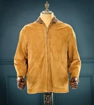 Vintage 1990S Stewart Italian Suede Cossack Campus Chore Leather Jacket. Fixed Price $396.95.