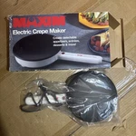 Maxim CM-5 Electric Crepe Maker Non Stick Pan Black Recipe Book Manual Works. Fixed Price $37.50.