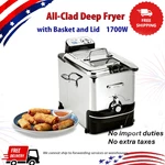 All-clad 1700W Electric Deep Fryer Stainless Steel With Basket Lid Dishwasher. Fixed Price $152.95.