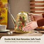 Electric Kettle - 1 LITER/34 Oz, Stainless Steel, 800 Watt Boil, Auto Shutoff. Fixed Price $49.99.