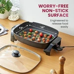 Electric Skillet W/ Non-stick Surface Rapid Heating Family Meals Dishwasher Safe. Fixed Price $74.78.