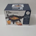 Elite Cuisine 7IN Electric Skillet 600W Non-stick Tempered Glass Lid EFS-400. Fixed Price $20.99.