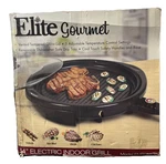 Elite Gourmet EMG-980B 14 Electric Indoor Grill New Box Damaged. Fixed Price $22.00.
