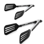Cooking Tongs 9 Inches And 12 Stainless Steel Kitchen Silicone Serving.... Fixed Price $16.33.