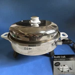 Health Craft 12" Electric Skillet Liquid Oil Core Stainless Waterless K7273. Fixed Price $85.00.