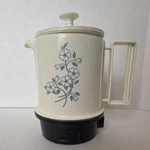 Regal 5 Cup Poly Hot Pot Model 7427 600W Vintage Retro Floral White Blue. Fixed Price $7.99.