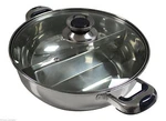 Hcx 30 Cm Stainless Steel Shabu Dual Sided Cooking Soup Hot Pot Induction Ready. Fixed Price $32.00.