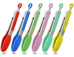 Hinmay Small Tongs Set Mini 7-INCH, Red Blue Green Pink Mint Yellow. Fixed Price $26.05.