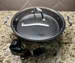 Villaware Electric Skillet Non Stick Stainless Steel Model 6300-12 With Lid. Fixed Price $45.88.