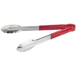 Winco 12" Stainless Steel Serving Tongs With Plastic Handle, Red. Fixed Price $17.71.
