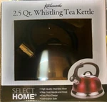 Kitchenworks 2.5 Quart High Quality Stainless Steel Tea Kettle Silver/black. Fixed Price $28.00.